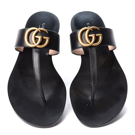 gucci black gg thong sandals|authentic black Gucci thong sandals.